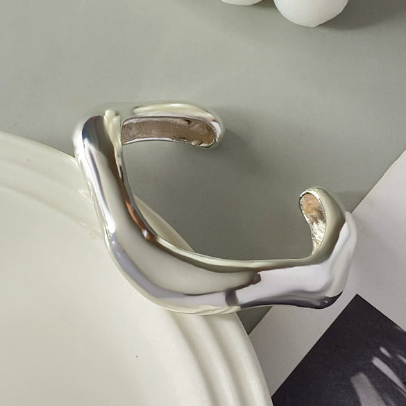 Wholesale Metal Exaggerated Geometric Style Electroplated Wide Bracelet