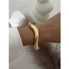 Wholesale Metal Exaggerated Geometric Style Electroplated Wide Bracelet