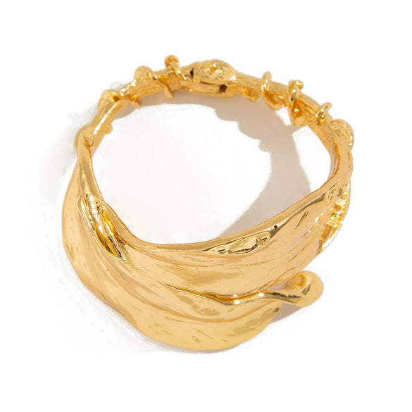 Wholesale Metal Exaggerated Leaf Spring Bracelet With Electroplating Treatment