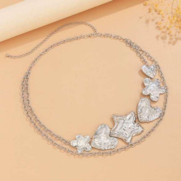 Wholesale Metal Exaggerated Love Starfish Waist Chain For Female Punk Style