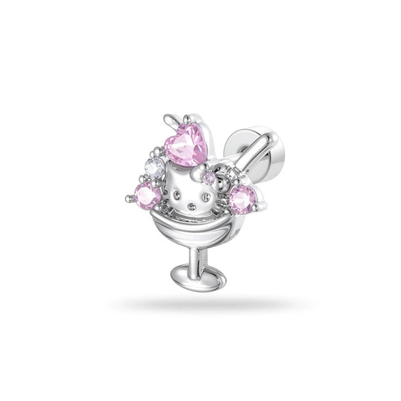 Wholesale Metal Fashion Animal Zodiac Heart Ice Cream Kitten Zircon Electroplated Women's Cartilage Piercing Ear Bone Nail