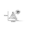 Wholesale Metal Fashion Flower Styling Stainless Steel Triangle Square Zircon Electroplated Women's Cartilage Puncture Ear Nail