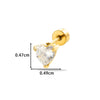 Wholesale Metal Fashion Flower Styling Stainless Steel Triangle Square Zircon Electroplated Women's Cartilage Puncture Ear Nail