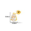Wholesale Metal Fashion Flower Styling Stainless Steel Triangle Square Zircon Electroplated Women's Cartilage Puncture Ear Nail