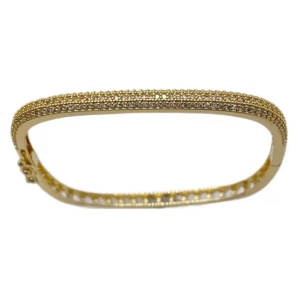 Wholesale Metal Fashion Geometric Hollow Starshaped Electroplated Diamond Bracelet For Women