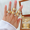 Wholesale Metal Fashion Retro Wide Face Ring Bracelet With Cross Line And Electroplating Treatment
