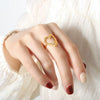 Wholesale Metal Fashionable Gold Plated Nonfading Irregular Heartshaped Titanium Steel Ring With Electroplating For Unisex