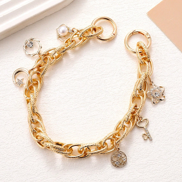Wholesale Metal Fivepointed Star Pendant For Bag Mobile Phone With Purely Handmade Process And Stars Sun And Moon Clouds Universe Pattern