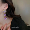 Wholesale Metal Flower Diamond Drop Earrings Fashion Luxury Style