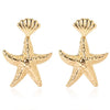 Wholesale Metal Flower Earrings Simple Retro Irregular Gold Plated For Women