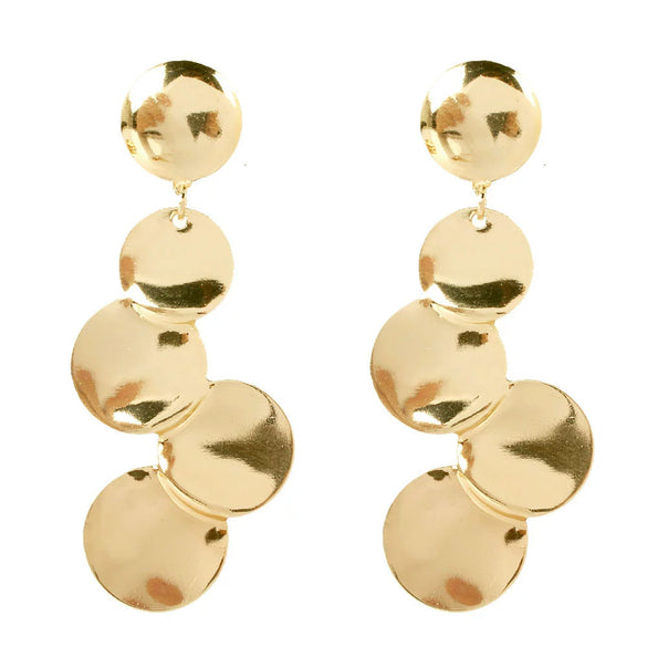 Wholesale Metal Flower Earrings Simple Retro Irregular Gold Plated For Women