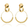 Wholesale Metal Flower Earrings Simple Retro Irregular Gold Plated For Women
