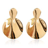 Wholesale Metal Flower Earrings Simple Retro Irregular Gold Plated For Women