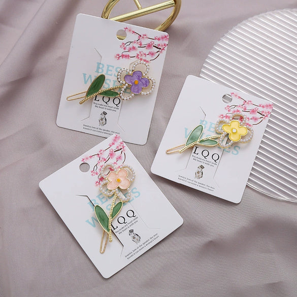 Wholesale Metal Flower Hairpin For Women With Electroplating Treatment