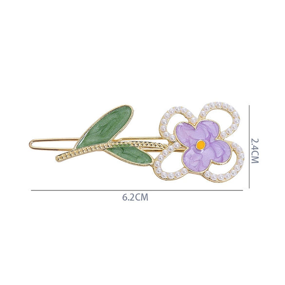 Wholesale Metal Flower Hairpin For Women With Electroplating Treatment