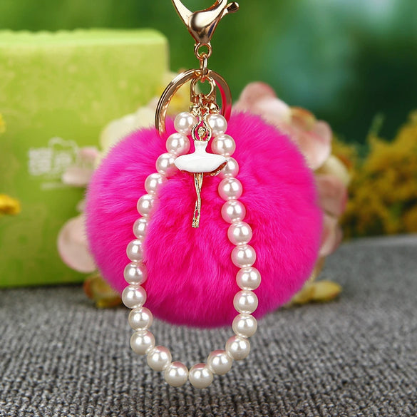 Wholesale Metal Flower Keychain Pendant For Female Plush And Cute Design