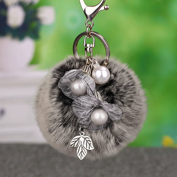 Wholesale Metal Flower Keychain Pendant For Female Plush And Cute Design