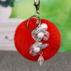 Wholesale Metal Flower Keychain Pendant For Female Plush And Cute Design