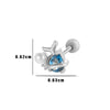 Wholesale Metal Flower Pattern Electroplated Titanium Steel Thin Rod Double Head Screw Women's Niche Cartilage Earrings