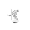 Wholesale Metal Flower Pattern Electroplated Titanium Steel Thin Rod Double Head Screw Women's Niche Cartilage Earrings