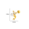Wholesale Metal Flower Star Inlaid Zircon Earrings With Electroplating For Women