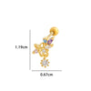 Wholesale Metal Flower Star Inlaid Zircon Earrings With Electroplating For Women