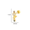 Wholesale Metal Flower Star Inlaid Zircon Earrings With Electroplating For Women