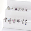 Wholesale Metal Flower Star Inlaid Zircon Earrings With Electroplating For Women
