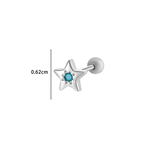 Wholesale Metal Flower Star Inlaid Zircon Earrings With Electroplating For Women