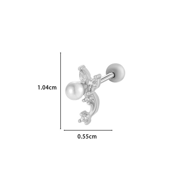 Wholesale Metal Flower Star Inlaid Zircon Earrings With Electroplating For Women