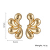 Wholesale Metal Flower Water Drop Earrings Gold Plated For Women