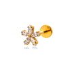 Wholesale Metal Flowers Electroplating Fashion Women's Puncture Earrings