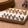 Wholesale Metal Flowers Electroplating Fashion Women's Puncture Earrings