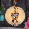 Wholesale Metal Fox Head Rhinestone Keychain For Women's Bags