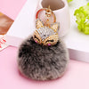 Wholesale Metal Fox Head Rhinestone Keychain For Women's Bags