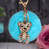 Wholesale Metal Fox Head Rhinestone Keychain For Women's Bags