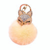 Wholesale Metal Fox Head Rhinestone Keychain For Women's Bags