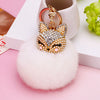 Wholesale Metal Fox Head Rhinestone Keychain For Women's Bags