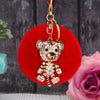 Wholesale Metal Fox Head Rhinestone Keychain For Women's Bags
