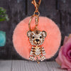 Wholesale Metal Fox Head Rhinestone Keychain For Women's Bags