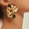 Wholesale Metal Geometric Asymmetrical Exaggerated Stylish Women's Earrings With Electroplating