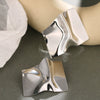 Wholesale Metal Geometric Asymmetrical Exaggerated Stylish Women's Earrings With Electroplating