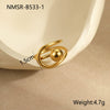 Wholesale Metal Geometric Ball Staggered Ring For Women Light Luxury Style Electroplated
