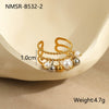 Wholesale Metal Geometric Ball Staggered Ring For Women Light Luxury Style Electroplated