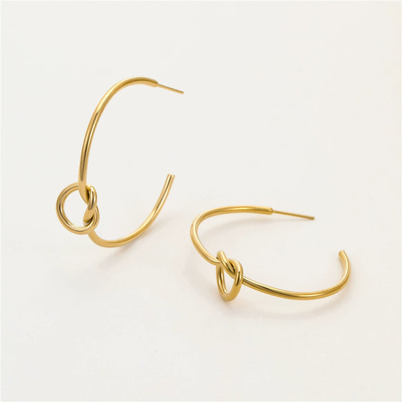 Wholesale Metal Geometric Cring Earrings Stainless Steel Electroplating For Women Retro Style
