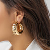 Wholesale Metal Geometric Cshaped Stud Earrings For Women Retro Hip Hop Style With Electroplating