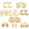 Wholesale Metal Geometric Cshaped Stud Earrings For Women Retro Hip Hop Style With Electroplating
