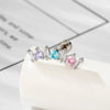 Wholesale Metal Geometric Curved Piercing Earrings Set With Zirconia