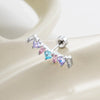 Wholesale Metal Geometric Curved Piercing Earrings Set With Zirconia