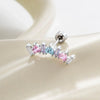 Wholesale Metal Geometric Curved Piercing Earrings Set With Zirconia